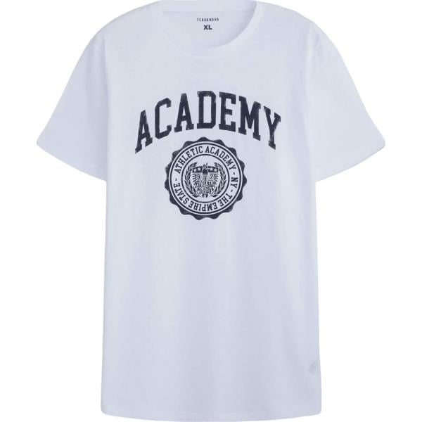 t-shirt sportive Terranova bianco con stampe