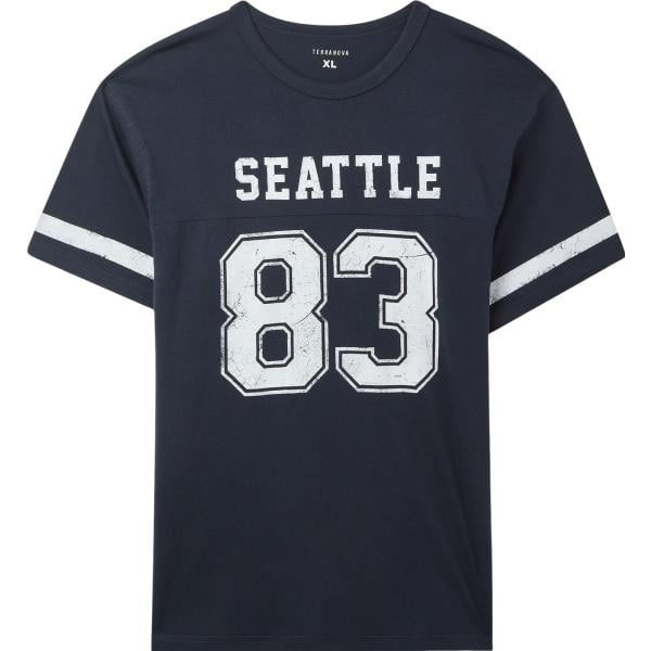 t-shirt sportive Terranova blu con stampe