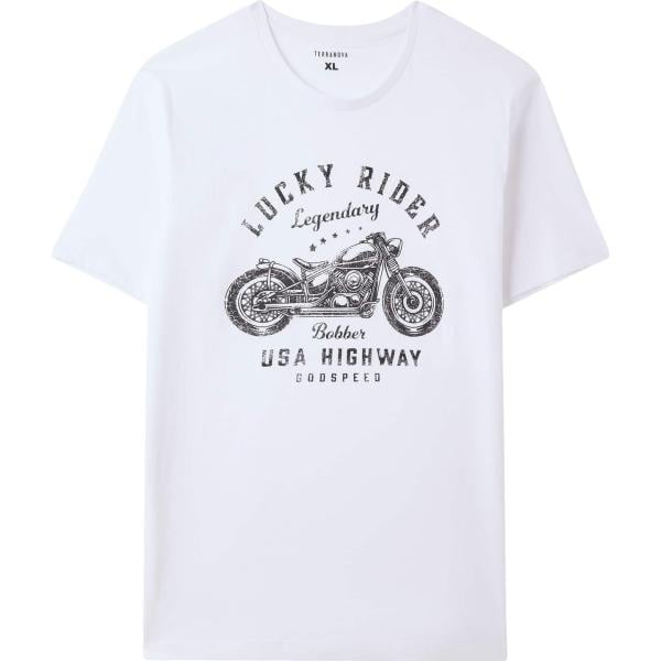 t-shirt Terranova bianco con stampe