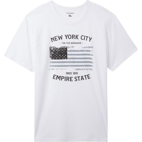 t-shirt Terranova bianco con stampe