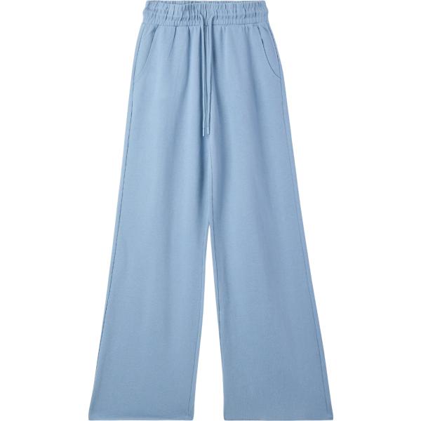 Pantaloni sportivi da donna in azzurro con coulisse in cotone Terranova