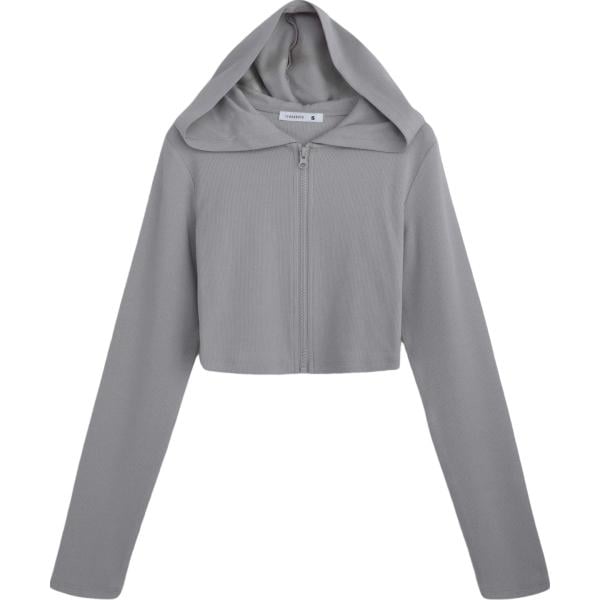 felpe con cappuccio Terranova grigio tinta unita
