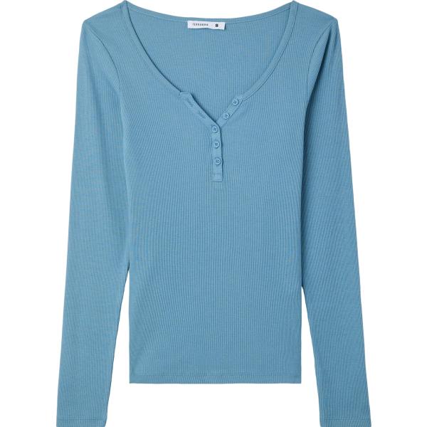 t-shirt Terranova blu tinta unita