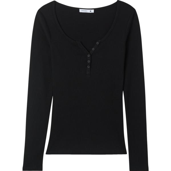t-shirt Terranova nero tinta unita