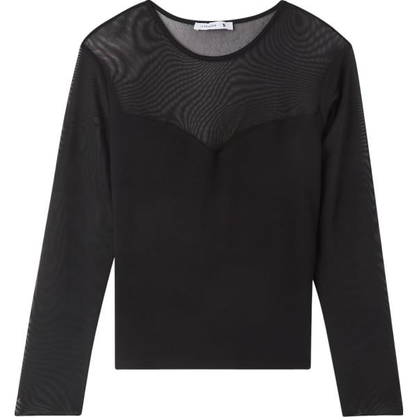 t-shirt Terranova nero tinta unita