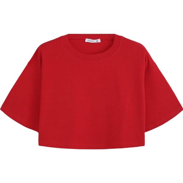 t-shirt Terranova rosso tinta unita