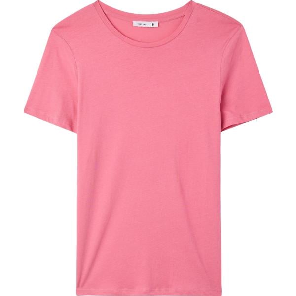 T-shirt sportiva da donna in rosa chiaro con scollo a maniche corte in cotone Terranova