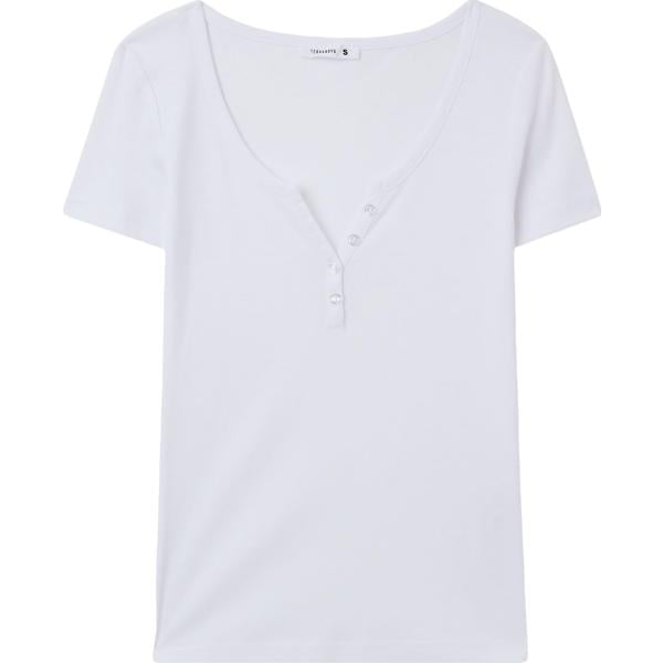 t-shirt Terranova bianco tinta unita