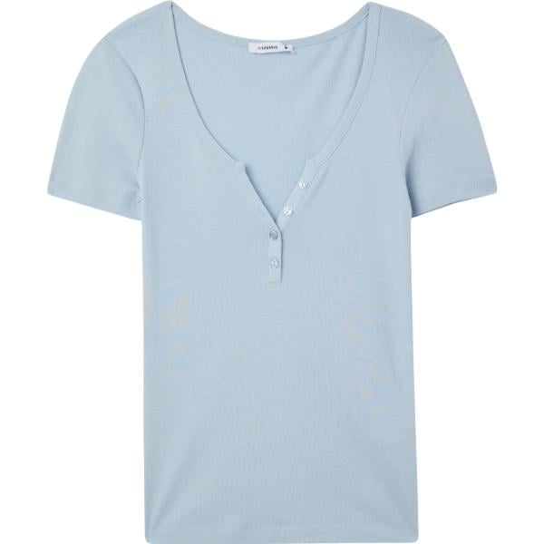 t-shirt Terranova blu tinta unita