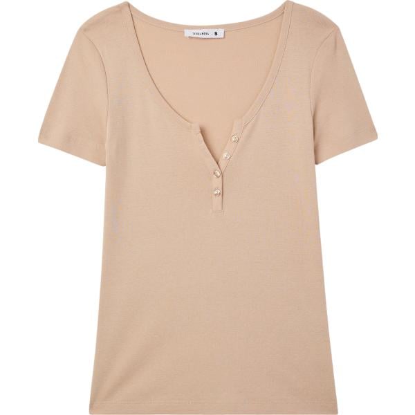 t-shirt Terranova marrone tinta unita