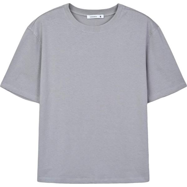 t-shirt Terranova grigio tinta unita