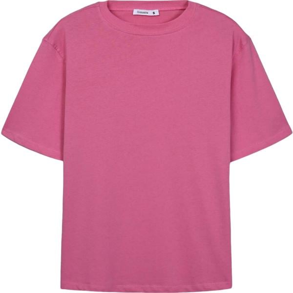 t-shirt Terranova rosa tinta unita