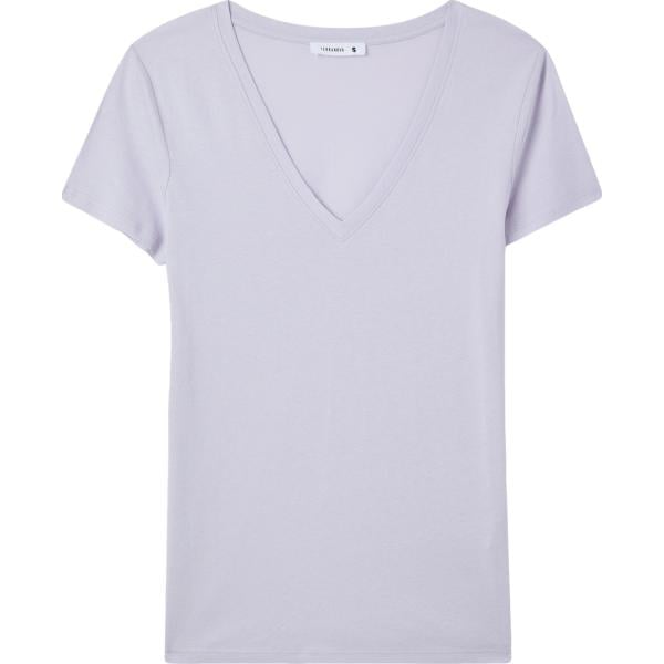 t-shirt Terranova viola tinta unita