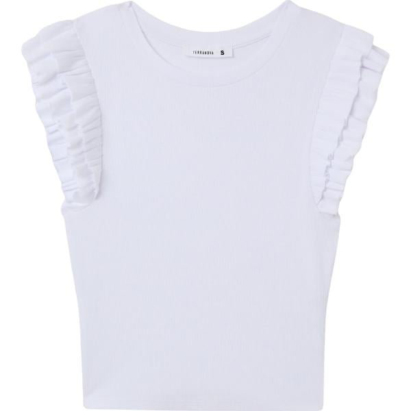 t-shirt Terranova bianco tinta unita