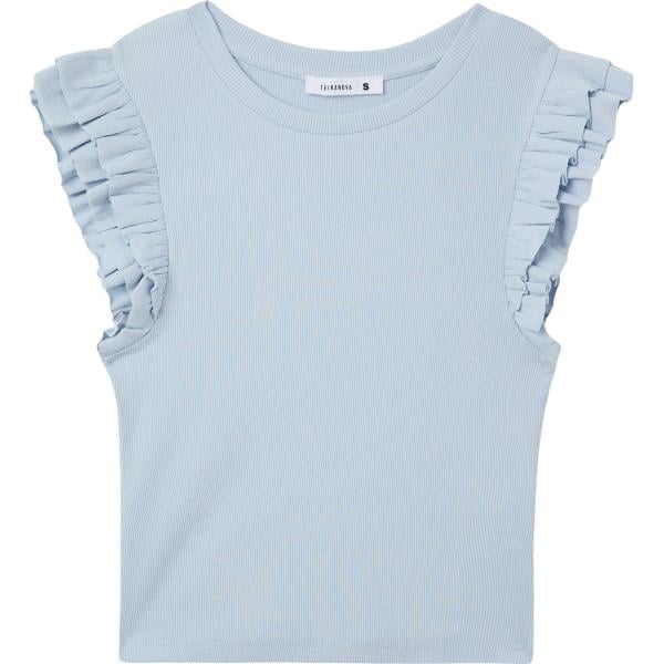 t-shirt Terranova viola tinta unita