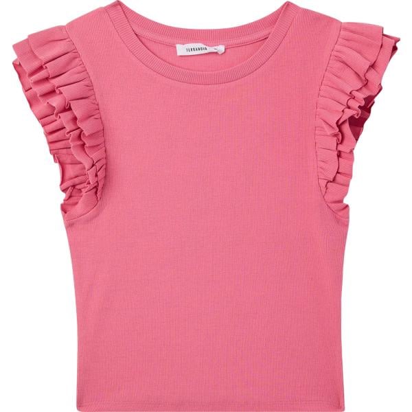 t-shirt Terranova rosa tinta unita