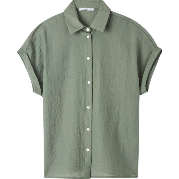 camicie a manica corta Terranova verde tinta unita