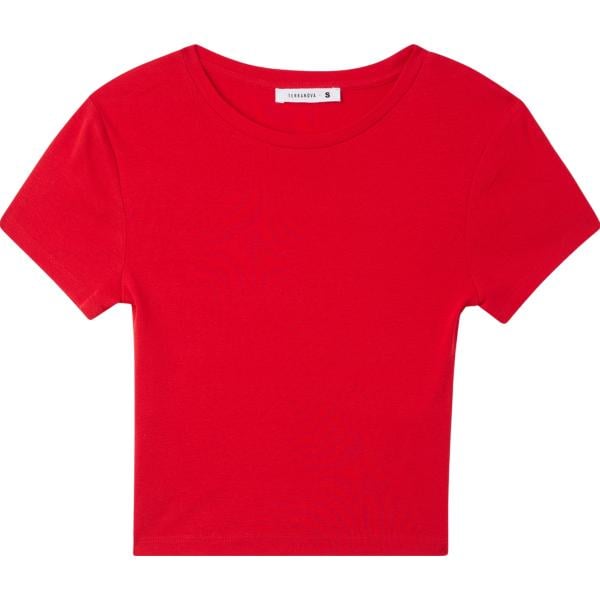 t-shirt Terranova rosso tinta unita