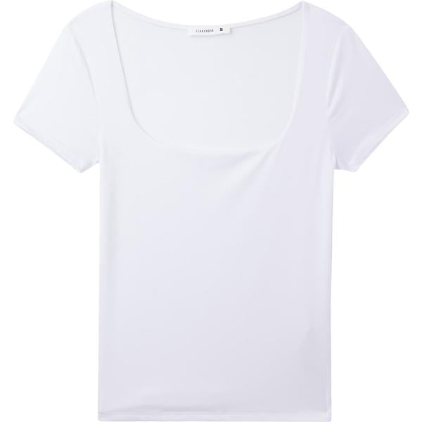 t-shirt Terranova bianco tinta unita