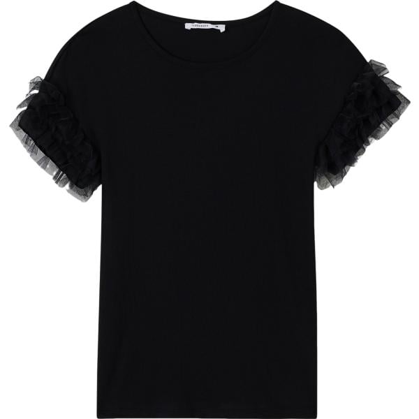 t-shirt Terranova nero tinta unita