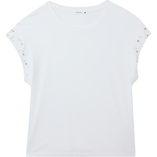 t-shirt Terranova bianco tinta unita