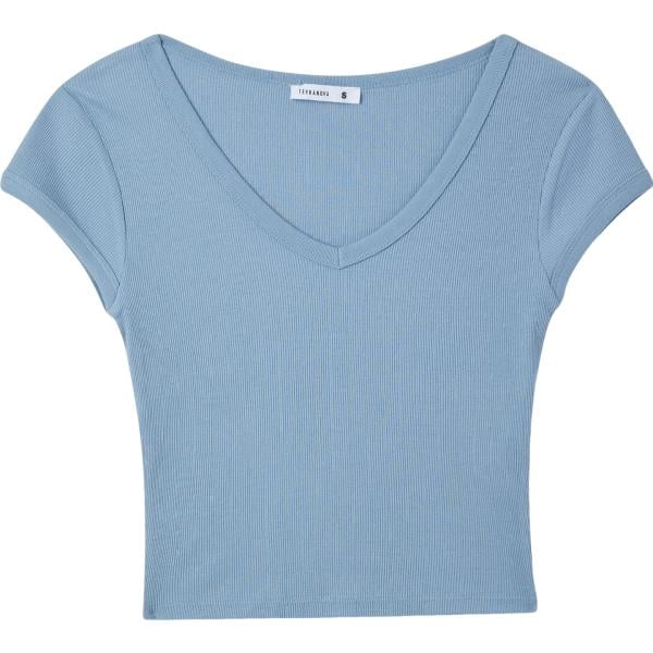 t-shirt Terranova blu tinta unita