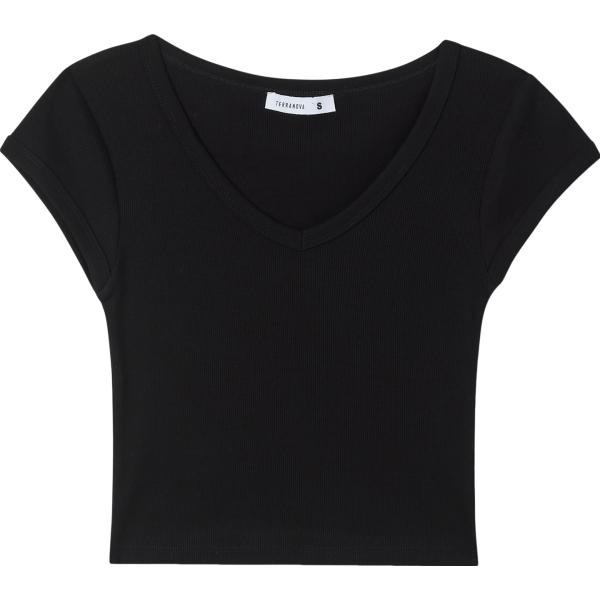 t-shirt Terranova nero tinta unita