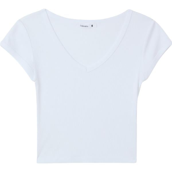 t-shirt sportive Terranova bianco tinta unita