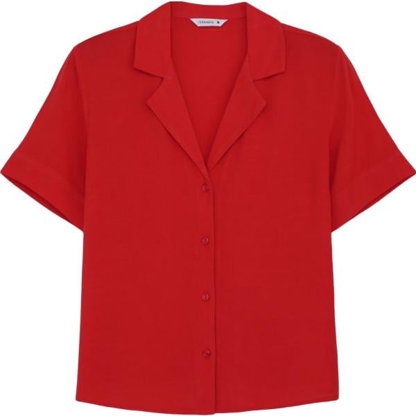 camicie a manica corta Terranova rosso tinta unita