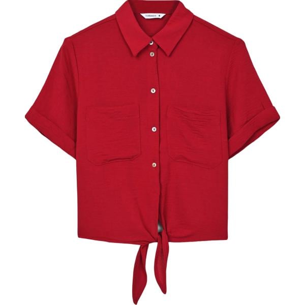 camicie a manica corta Terranova rosso tinta unita