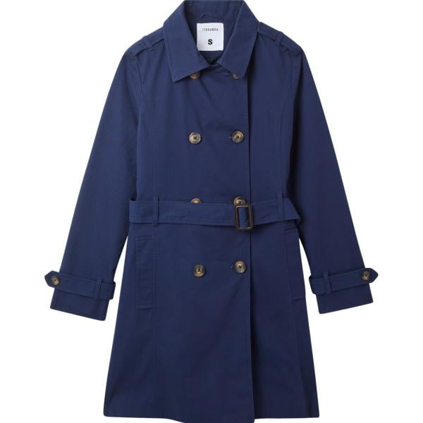trench Terranova blu tinta unita