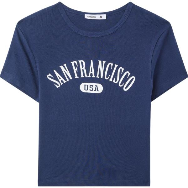 t-shirt Terranova blu con stampe