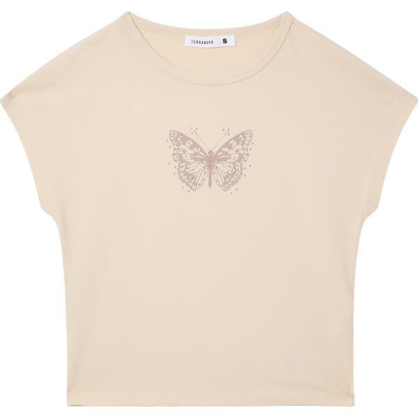 t-shirt Terranova marrone con stampe