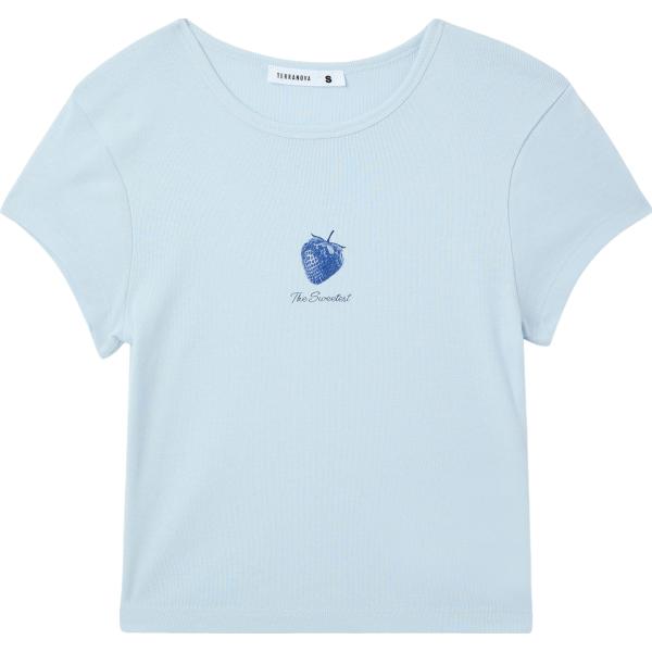 t-shirt Terranova blu con stampe