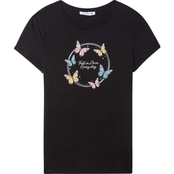 t-shirt Terranova nero con stampe