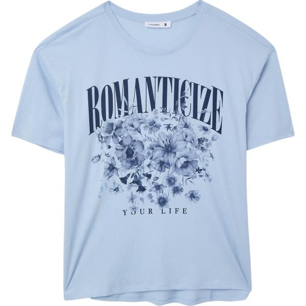 t-shirt Terranova blu con stampe