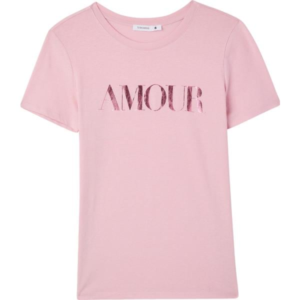 t-shirt Terranova rosa con stampe