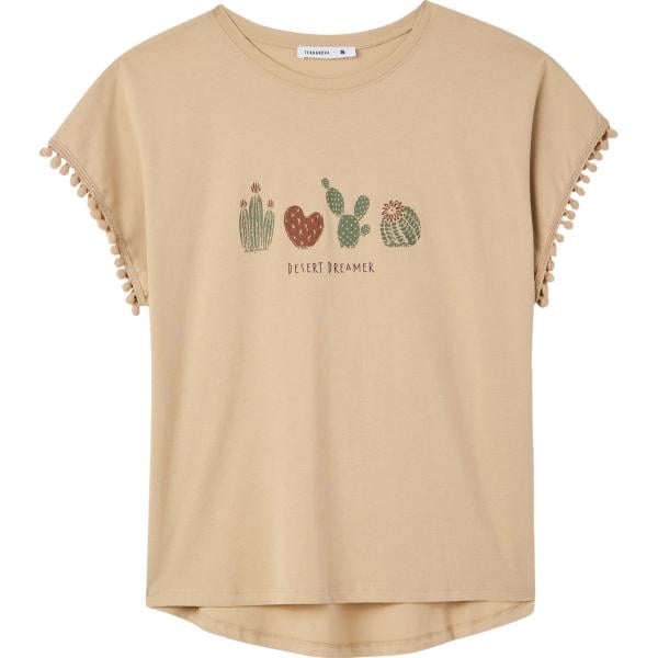 t-shirt Terranova marrone con stampe