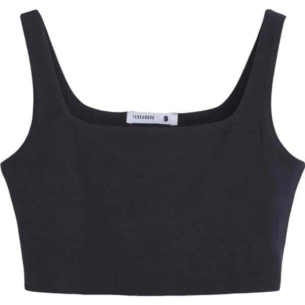 top Terranova nero tinta unita