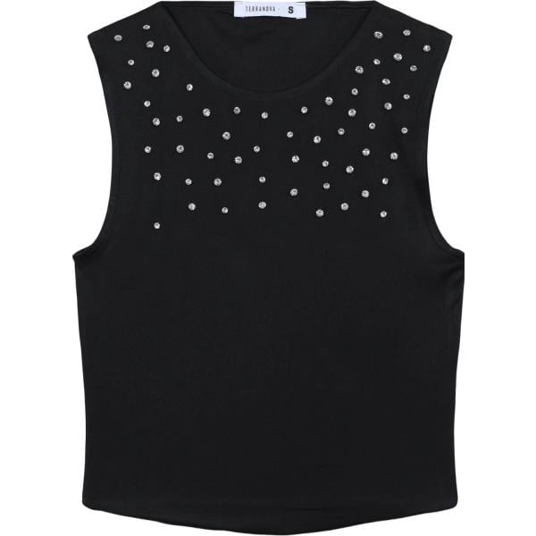 top Terranova nero tinta unita