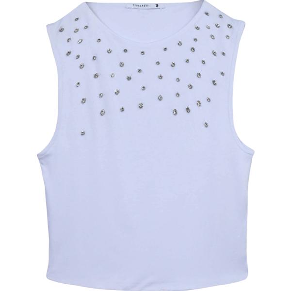top Terranova bianco tinta unita
