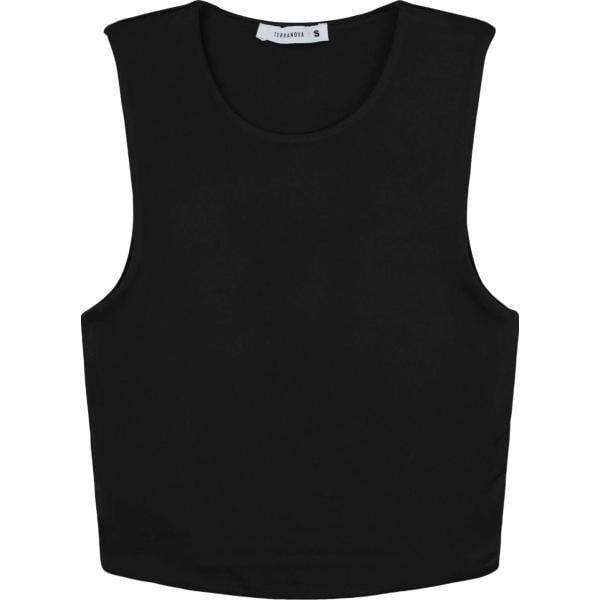 top Terranova nero tinta unita