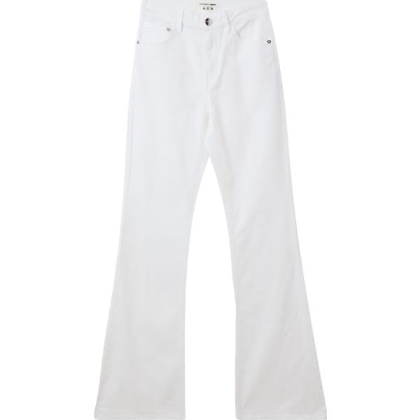 jeans a zampa Terranova bianco tinta unita