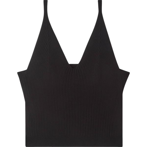 top Terranova nero tinta unita