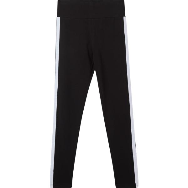 Leggings sportivo da donna in nero pece lungo a vita alta in cotone Terranova
