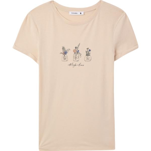 t-shirt Terranova marrone a fiori