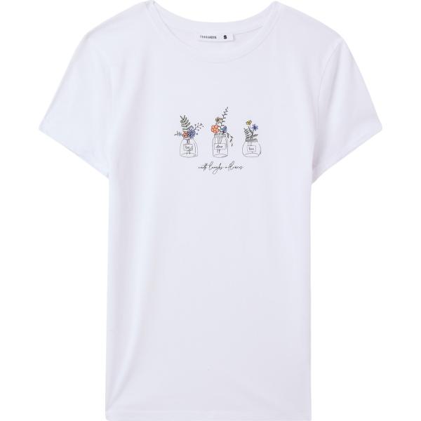 t-shirt Terranova bianco a fiori