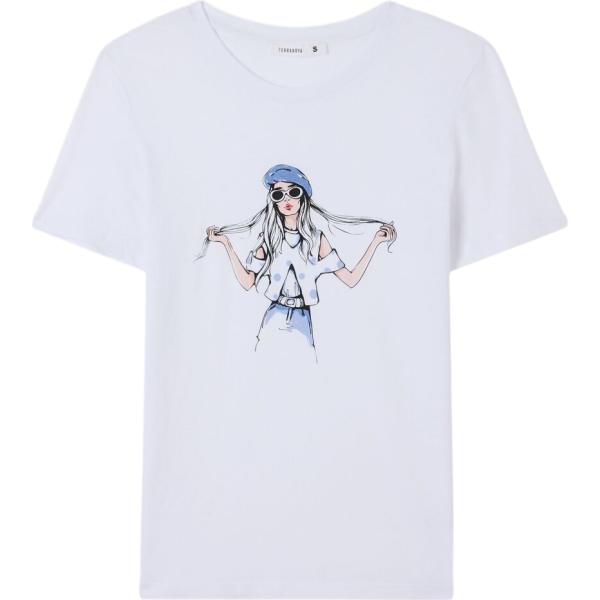 t-shirt Terranova bianco con stampe
