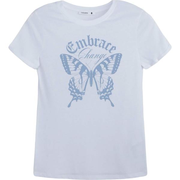 t-shirt Terranova bianco con stampe