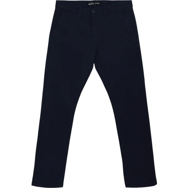 pantaloni chino Terranova blu tinta unita